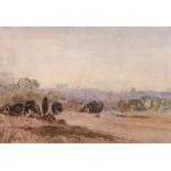 ROBERT LEMAN (1799-1863) Distant view of Norwich watercolour 20 x 30cm Provenance: The Weald