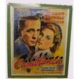 Film poster, probably reproduction, of Casablanca, produced by Warner Bros, 87 x 69cm