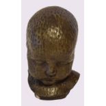 Unusual small bust in the form of a head of a child, 20cm high