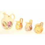 Collection of Royal Worcester late 19th/early 20th century wares comprising two miniature blush