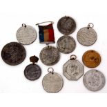 Quantity of eleven mostly civilian Royal commemorative medallions including Queen Victoria, Edward