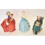 Group of Royal Doulton figures comprising Twilight HN2256, Enchantment HN2178 and Autumn Breezes