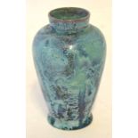 Pilkington Royal Lancastrian vase, the baluster body with a streaked blue design, 12cm high