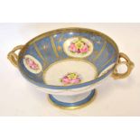 Continental Japanese porcelain fruit bowl with floral decoration, 23cm diam