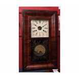 Late 19th century American walnut cased 30-hour wall clock, Jerome & Co - Newhaven, Conn, the