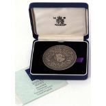 A Royal Mint 1996 William Morris silver centenary medal, diam 63mm, together with fitted box and