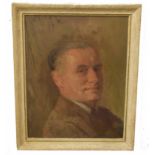 Early 20th century English School oil on canvas, Head and shoulders portrait of a gent, 44 x 34cms