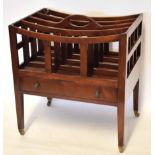 Mahogany Canterbury, top fitted with four sections with central carry handle over a single full