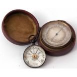 Mixed Lot: early 20th century cased and lacquered brass pocket barometer for 'Murray & Heath -