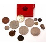 Mixed Lot: four various commemorative crowns together with a George VI Coronation medallion,