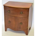 Small bow-fronted chest with two drawers below, 57cm wide