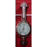 Mid-19th century rosewood and mother of pearl inlaid wheel barometer, Josh Somalvico & Co, 16