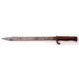 German model 1898/05 bayonet, first pattern, stamped to the ricasso Waffenfabrik, Mauser-AG,