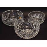 Royal Doulton crystal glass bowl in original box, together with a larger version in box, and a Royal