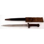 UK pattern 1888 bayonet, stamped with the Victorian crown, 12'01, Sanderson, Sheffield and verso