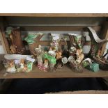 QUANTITY OF HORNSEA ROYAL WOODLAND CREATURE ORNAMENTS IN THE FORM OF TROUGHS VASES JUGS ETC