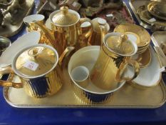 TRAY CONTAINING MIXED GOLD ROYAL WORCESTER PART TEA WARES