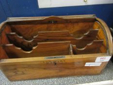 OLIVE WOOD TAMBOUR FRONTED LETTER RACK