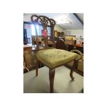 BEECHWOOD FRAMED SPLAT BACK BEDROOM CHAIR WITH EMBROIDERED SEATS