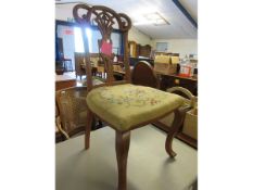 BEECHWOOD FRAMED SPLAT BACK BEDROOM CHAIR WITH EMBROIDERED SEATS