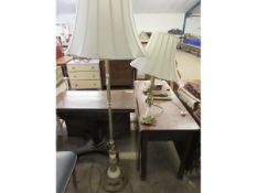 BRASS STANDARD LAMP WITH MATCHING SIDE LAMP (2)