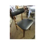 RETRO BLACK REXINE UPHOLSTERED DINING CHAIR