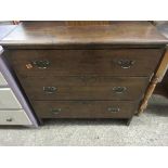 OAK FRAMED THREE FULL WIDTH DRAWER CHEST WITH SWAN NECK HANDLES