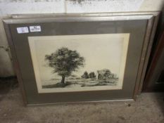 TWO SILVER FRAMED AND SIGNED ETCHINGS