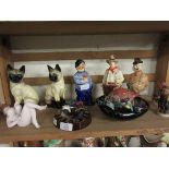 MIXED LOT OF FIGURES NOVELTY SALT AND PEPPER GOEBEL FIGURES AUSTRIAN ASHTRAY ETC (QTY)