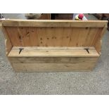 PINE FRAMED SMALL DOLL~S BENCH WITH LIFT UP SEAT