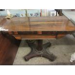 WILLIAM IV ROSEWOOD FOLD OVER CARD TABLE