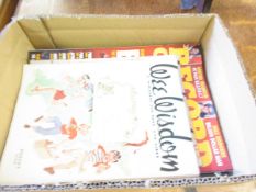 BOX CONTAINING MIXED RECORD COLLECTOR POSTCARDS MONTHLY MAGAZINES ETC