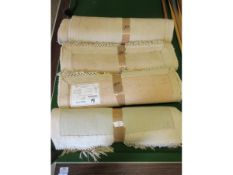 FOUR SMALL CHINESE THICK PILE WOOL CARPETS