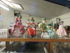 GROUP OF DOULTON FIGURES TO INCLUDE LILY ASCOT HN2356 THE JUDGE HN2443 TOP OF THE HILL HN1849