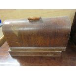 OAK CASED DOME TOP SINGER SEWING MACHINE