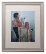 •AR Kay Boyce (contemporary), "Louisa II", "Emily" and "Ellie", group of three coloured prints,