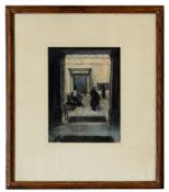 John Wright (born 1927), "At the Tate", watercolour, signed lower right, 27 x 20cm