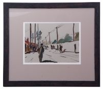 •AR Douglas Farthing (contemporary), Afghanistan street scene, watercolour, signed lower right, 18 x