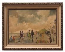 •AR Derek Piper (20th century) "Old Eastbourne", oil on canvas, signed lower left, 25 x 35cms