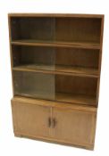 Minty Ltd, three over two doors split stacking sliding glass storage unit, 135 x 89cm