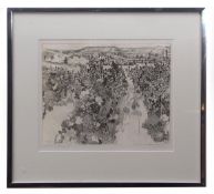 •AR Anthony Gross (1905-1984), "Vineyard", black and white etching, signed, numbered 15/70 and
