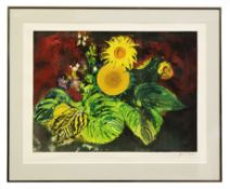 •AR John Piper, CH (1903-1992), "Sunflowers 1989", etching and aquatint, signed and numbered 40/75