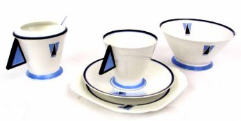 Eric Slater for Shelley - Art Deco part tea set in "Mode" pattern, pattern number 11789, comprising: