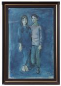 •AR William Redgrave (1903-1986), Young couple, mixed media, signed and dated 1958 lower right, 72 x