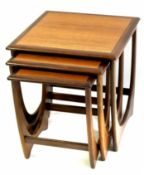 Three G-plan style mid-century teak nest of tables