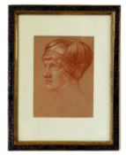•AR Michael Rothenstein (1872-1945) , Head and shoulders portrait of a lady, conte drawing, signed