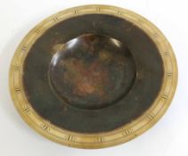 Just Andersen of Denmark, bronze bowl, stamped and numbered 1735 to beneath, 35cm diam