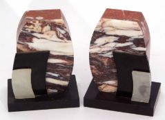 Art Deco pair of marble book rests