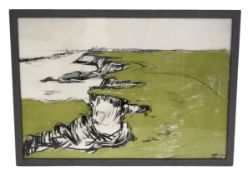 AR Malca Shotten (contemporary) "Degradation of Happisburgh", coloured print, signed lower right, 69