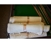 FOUR SMALL CHINESE THICK PILE WOOL CARPETS